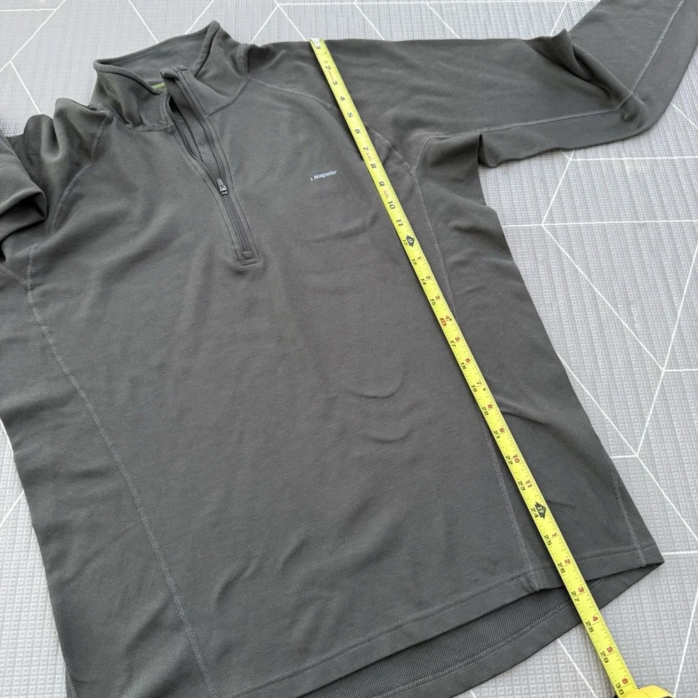 Patagonia Pullover Mens L Olive Green Half‎ Zip Capilene 3 Polartec Base Layer